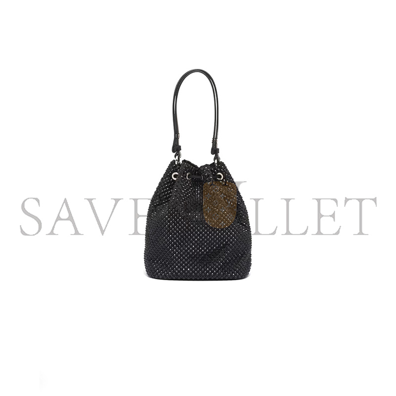 Pra*a satin mini-bag with crystals 1be067 (19.5*15.5*10cm)
